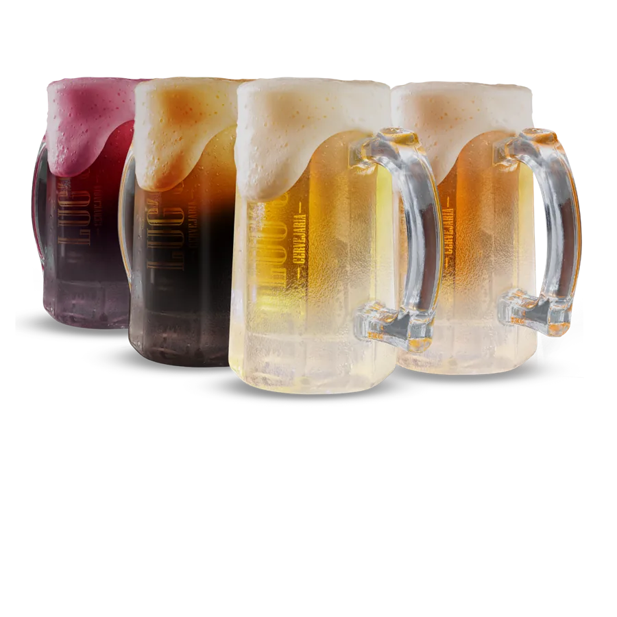 Canecas de chopp congeladas da Choperia do Lugui